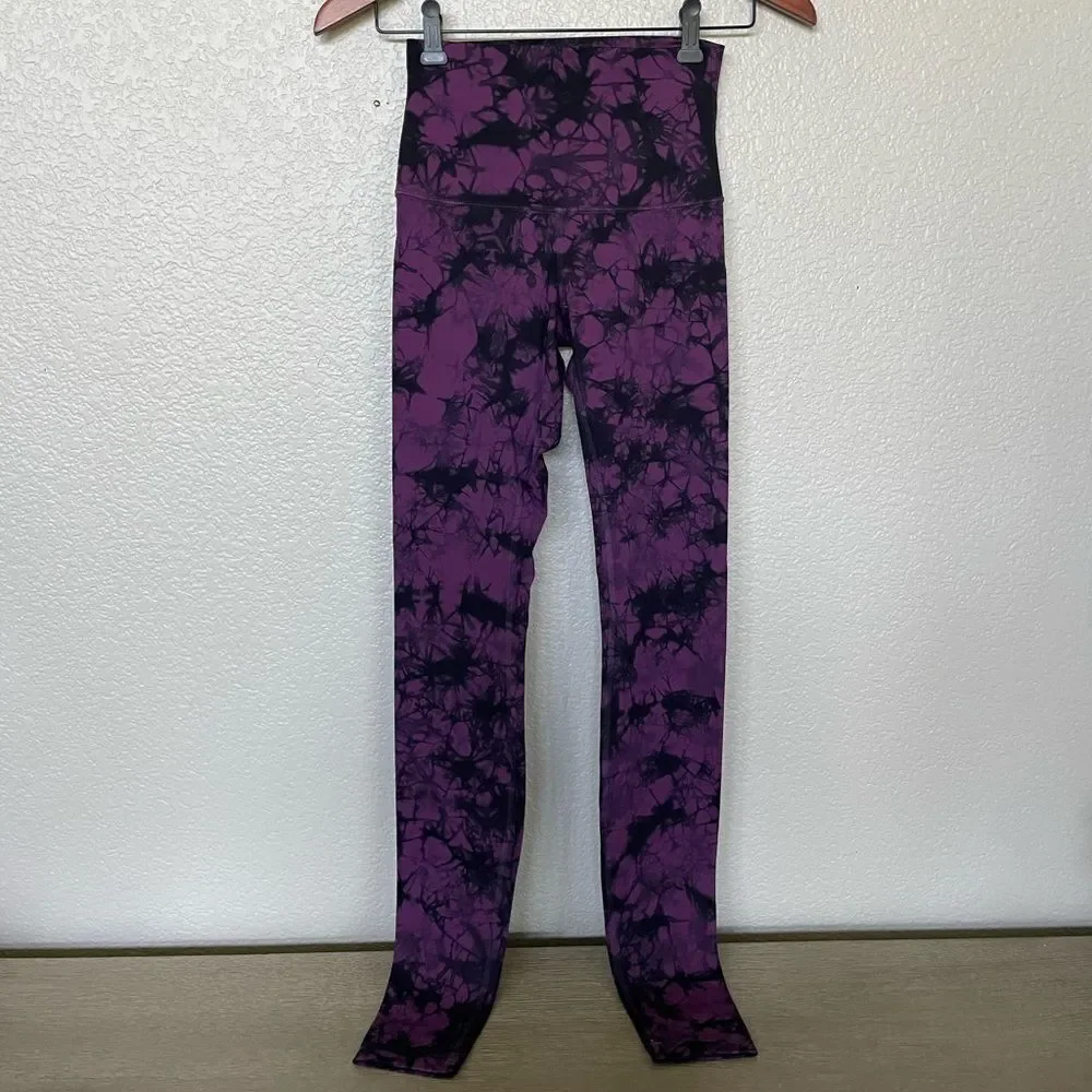 Lululemon Purple Print Active Long Leggings Tights 4